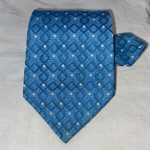 Vtg Wembley Necktie Blue Geometric Jacquard Woven Wemlon 59 x 4 MCM Suit
